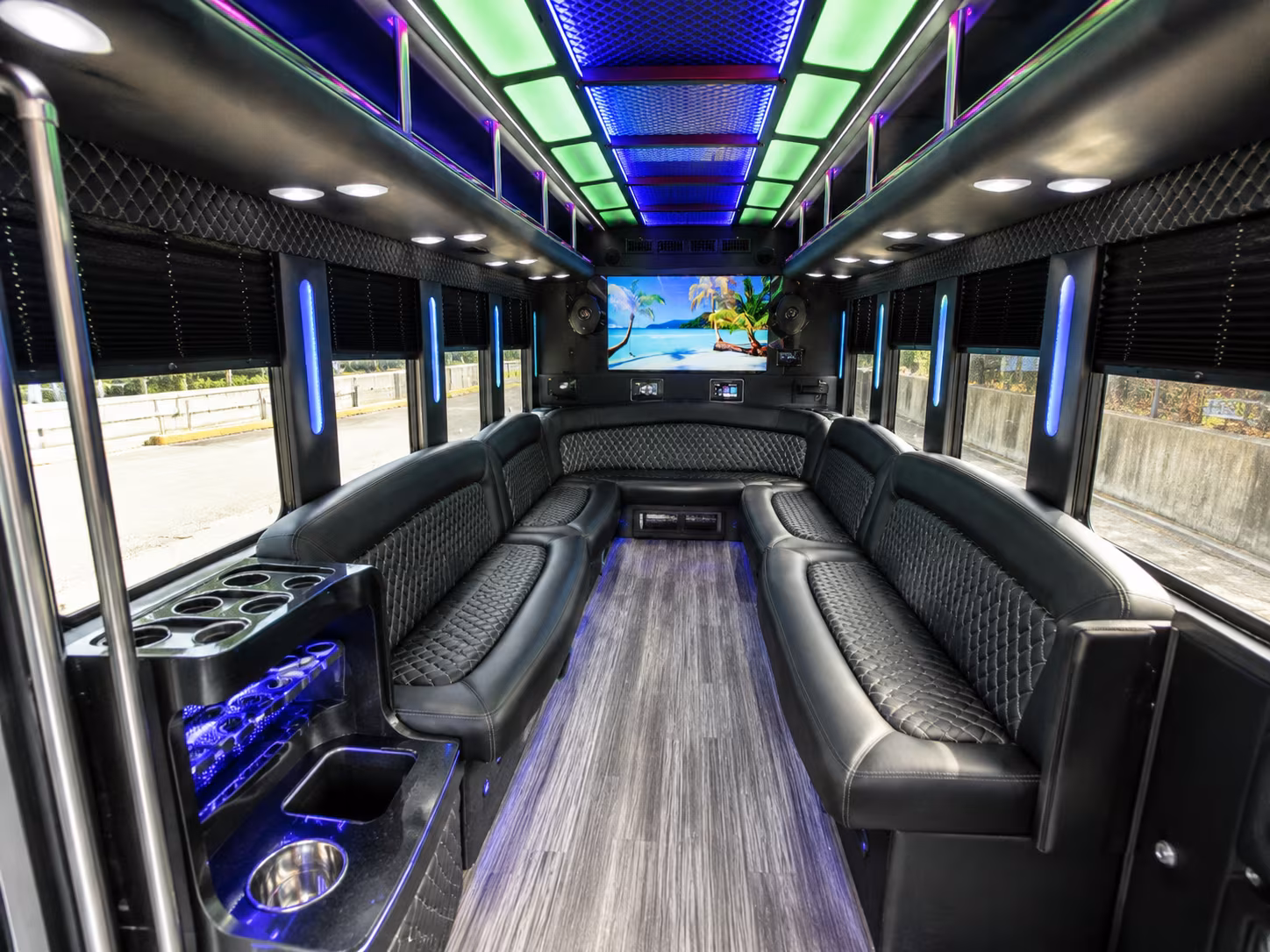 apopka 18 passenger party bus inside