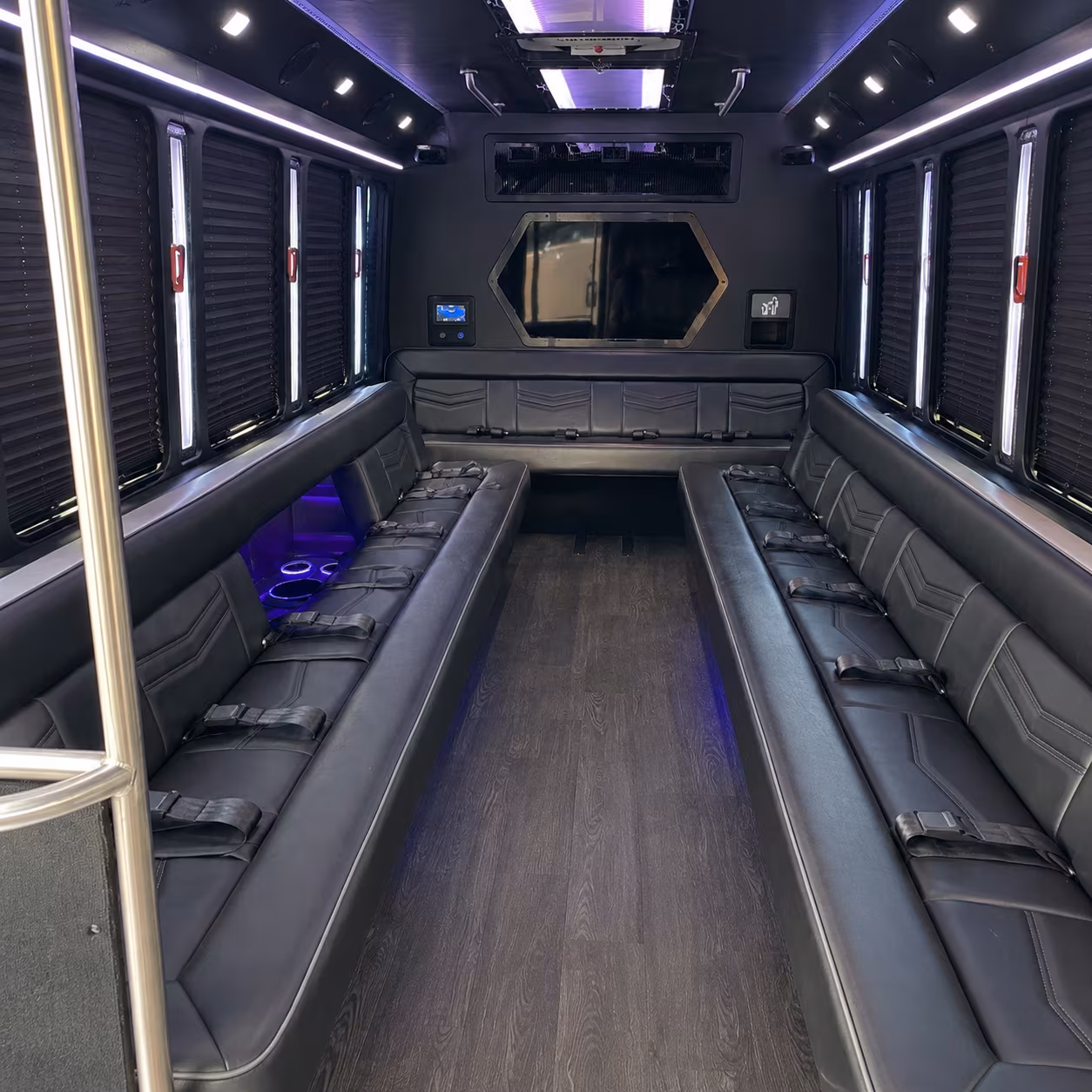 apopka 18 passenger party bus interior