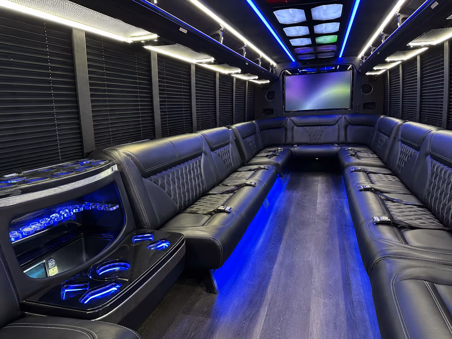 apopka 20 passenger party bus inside