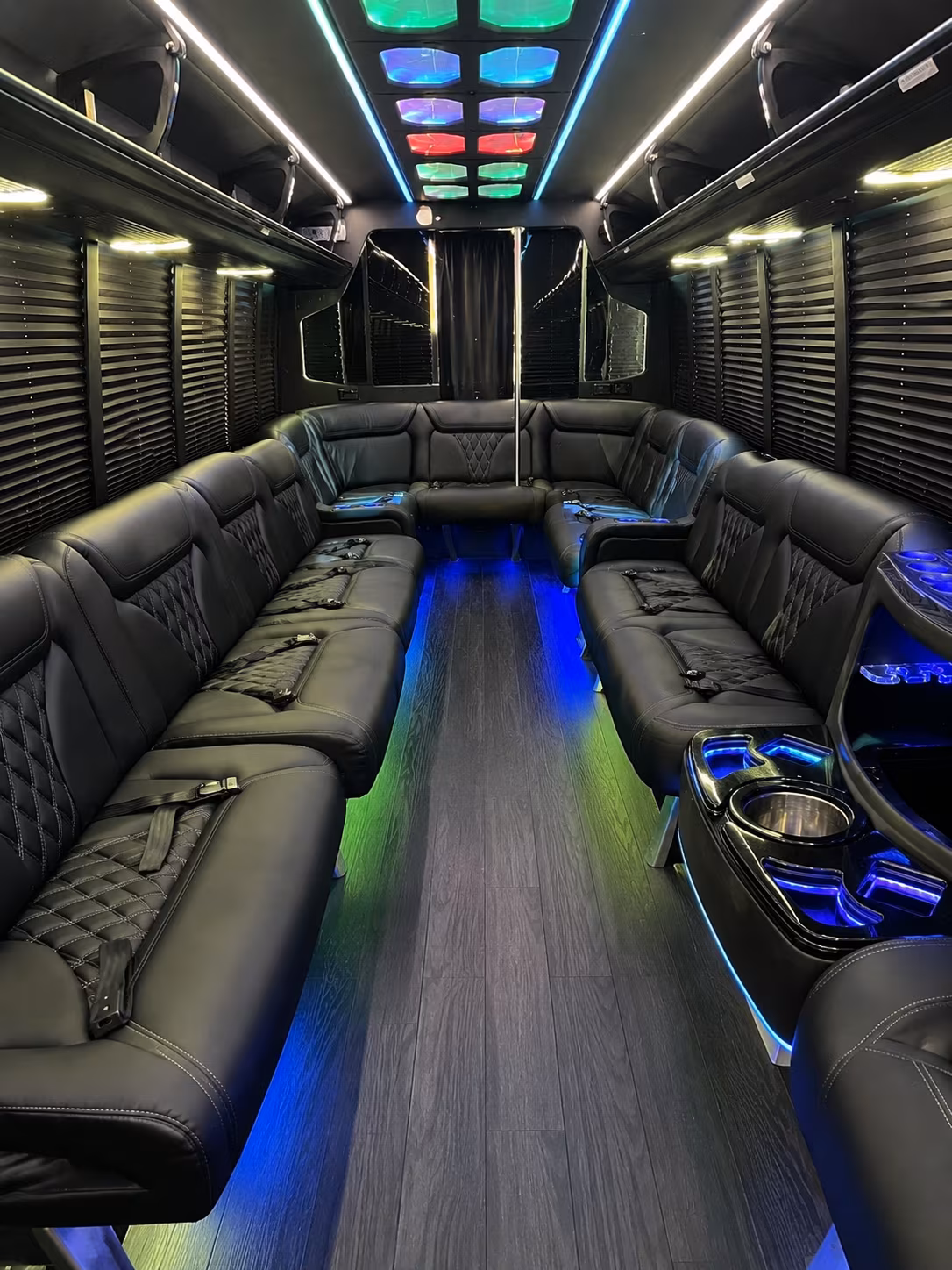 apopka 20 passenger party bus interior