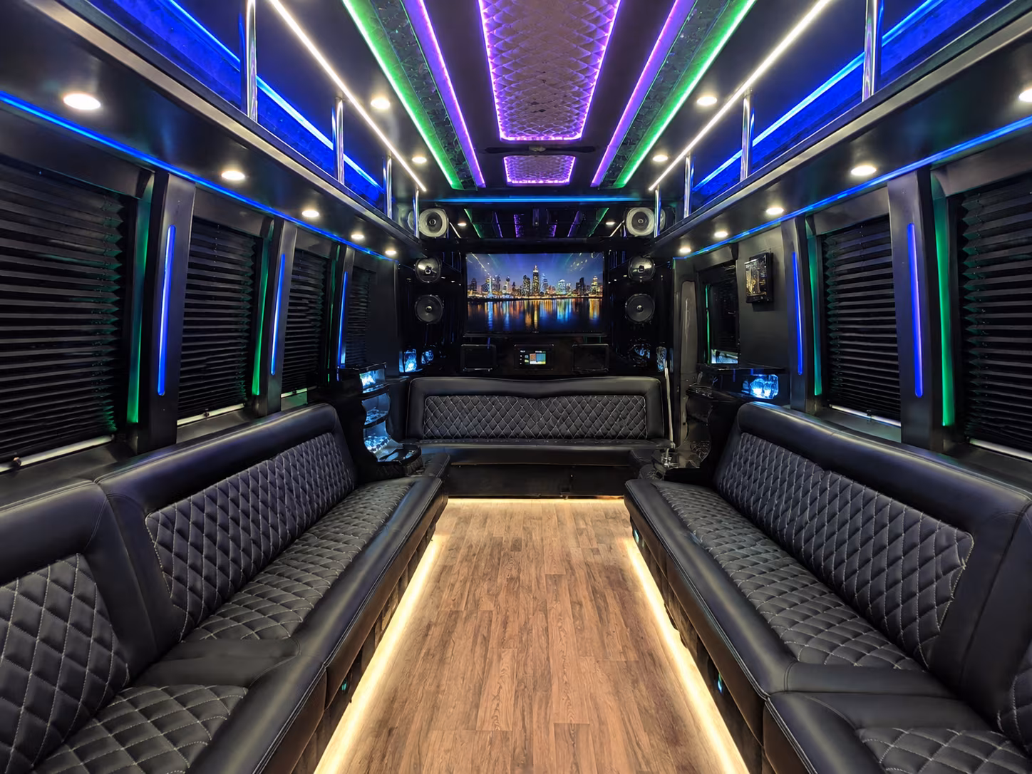 apopka 25 passenger party bus interior