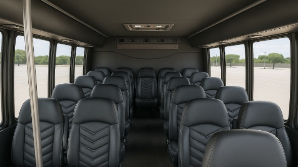 Interior of Charter Bus Company Oviedo's 18 Passenger Minibus in Oviedo