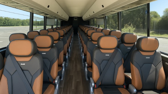Interior of Charter Bus Company Apopka's 56 Passenger Charter Bus in Apopka