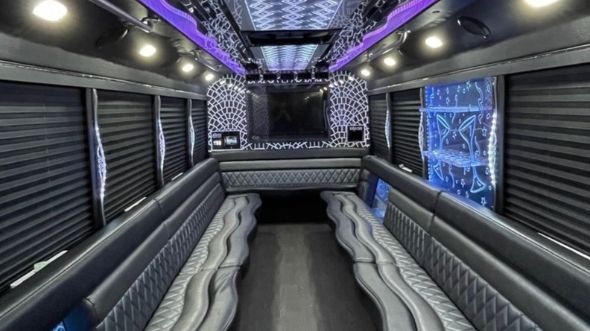 Interior of Charter Bus Company Apopka's Party Bus in Apopka