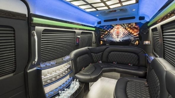 Interior of Charter Bus Company Apopka's Sprinter Limo in Apopka