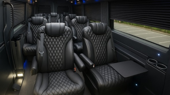Interior of Charter Bus Company Apopka's Sprinter Van Rental With Driver in Apopka